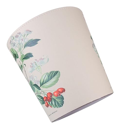 10L/2.64 Gallon Trash Can, Decorative Waste Basket, PU Leather Waste Paper Basket, Waterproof Garbage Can for Bathroom, Bedroom, Office, Kitchen and Living Room - Cherrim