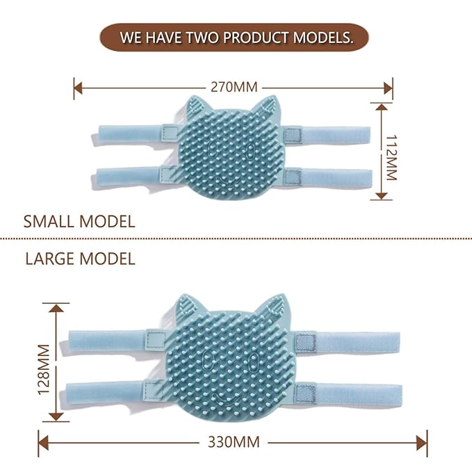 Cat Pet Self Grooming Comb Brush - Multi Functional Catnip Flavor Corner Massage Glove Tool for Kitten Puppy Relaxing, Extra Soft Silicone Pins Handy Hair Shedding Trimming-Mewly Pet