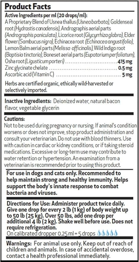 Pet Wellbeing Immune Sure for Dogs - Supports Normal Immune Defenses, Gut Flora Balance, Andrographis, Echinacea, Vitamin C, Zinc - Veterinarian-Formulated Herbal Supplement 2 oz (59 ml)-Mewly Pet