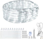 SURNIE Rope Lights Outdoor Waterproof Daylight White: LED 18FT Cuttable Outside Bright 110V Lighting 6000K Flexible Cool Clear Tube, Indoor Deck Patio Xmas Camping Decor, Not Flat Strip