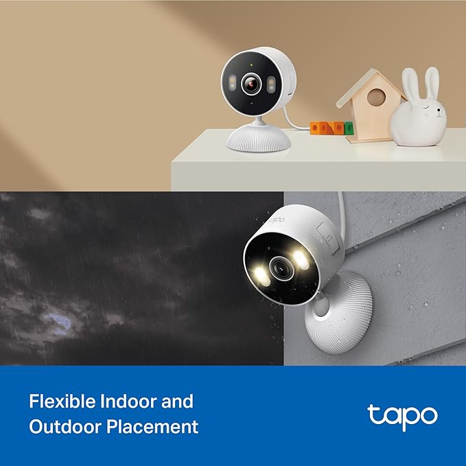 Tapo 2K 3MP Indoor/Outdoor Security Camera - Free Person/Motion/Baby Cry Detection, Color Night Vision, IP65 Weatherproof, SD/Cloud Storage, Works w/Alexa & Google Home HybridCam-Mewly Pet
