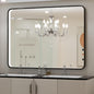 48x36 Inch LED Bathroom Mirror with Lights, Vanity Lighted Black Framed Mirror Anti Fog Stepless Dimmable,Wall Mounted Light up Mirror (Horizontal/Vertical)