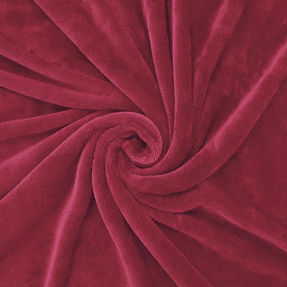 Exclusivo Mezcla Fleece Throw Blanket for Couch, Sofa, 300GSM Super Soft and Warm Blankets, Deep Red Throw All Season Use, Cozy, Plush, Lightweight, 50x60 Inches