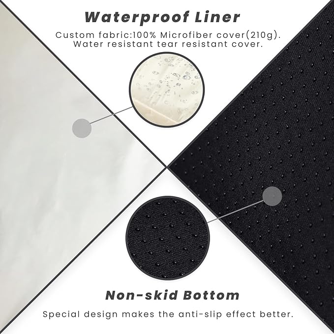 Laifug Orthopedic Memory Foam Extra Large Dog Bed with Pillow and Durable Water Proof Liner & Removable Washable Cover & Smart Design (Large (46"x28"x8"), Black and White Plaid)-Mewly Pet