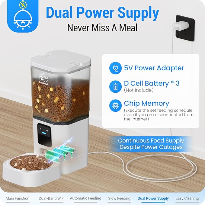 Automatic Cat Feeder with Slow Feed: 5G WiFi Automatic Dog Feeder with APP Control, 7L Auto Cat Food Dispenser with Alexa for Multiple Pets, Detachable for Easy Cleaning - 29 Cup-Mewly Pet