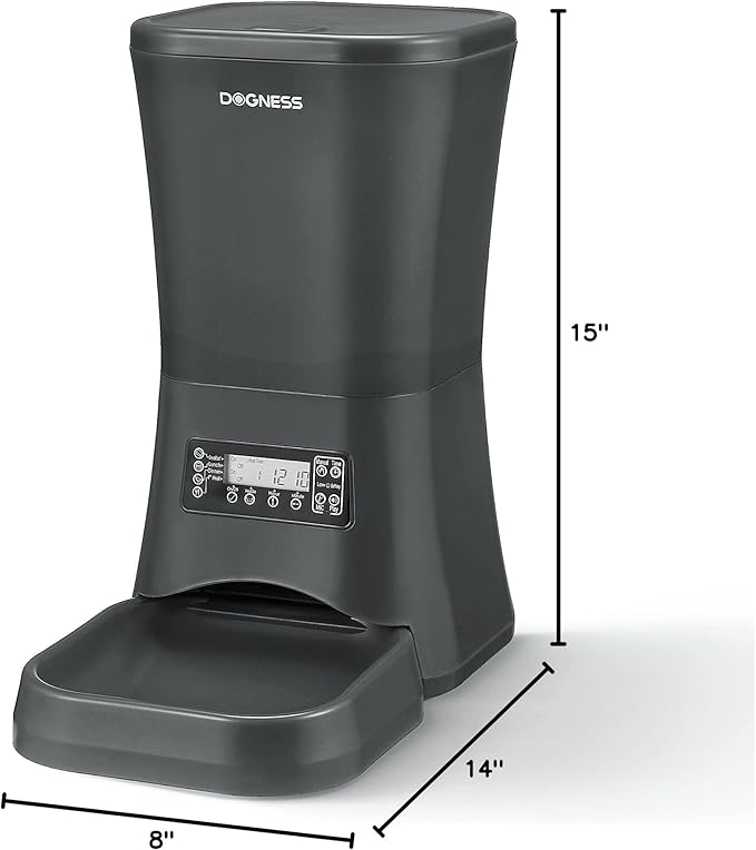 DOGNESS 9L Dog Feeders for Large Dogs, Automatic Dog Feeder with Timer Extra Large, Programmable Auto Pet Food Dispenser Feeder, Portion Control, Voice Recording, Battery and Plug-in Power (Black)-Mewly Pet
