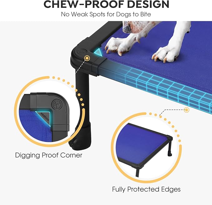 Veehoo Chew Proof Dog Bed - Anti-Scratch Durable Dog Hammock, Off Ground, CWC2420ACP-Mewly Pet