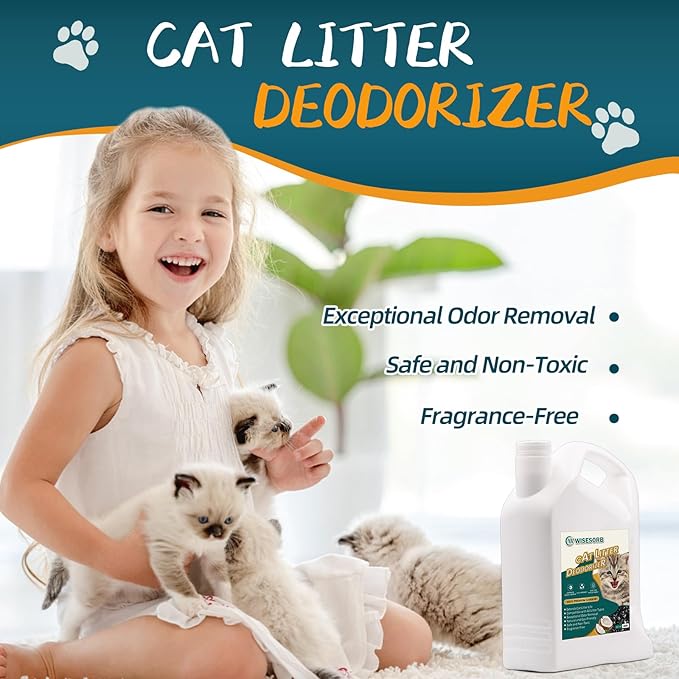 Cat Litter Deodorizer - 4Lb Activated Carbon Litter Box Odor Eliminator Absorber Unscented, Cat Litter Odor Control Room Deodorizer Solution for Homes with Pets-Mewly Pet