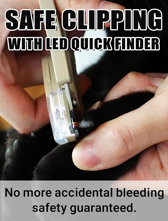Cat Nail Clipper with LED Guide Light and Nail Trapper-Mewly Pet