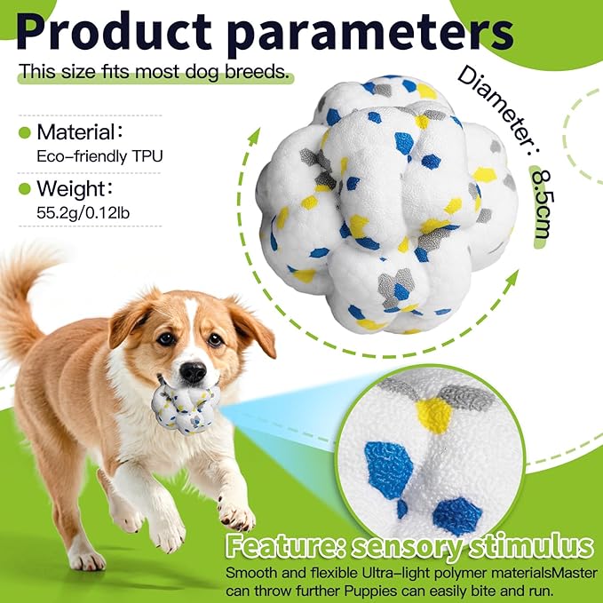 Upgrade Dog Balls Interactive Toys for Aggressive Chewers, Indestructible Tennis Durable Bouncy for Fetch Game, Lightweight Floating, White-Mewly Pet