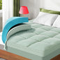 Dual Layer 3 Inch Memory Foam Mattress Topper Full Size, 2 Inch Gel Memory Foam Plus 1 Inch Cooling Pillow Top Mattress Pad Cover, with 8-21 Inch Deep Pocket, Green