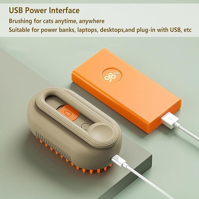 Pet Steam Groomer Brush, 2025 New 3 in 1 Steam Cat Steam Brush for Shedding & Grooming, Multifunctional Hair Removal Comb for Cats Dogs-Mewly Pet