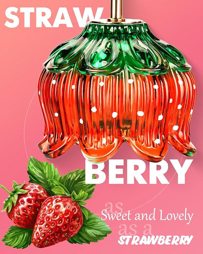 Strawberry Candle Warmer Lamp Height Adjustable, Lotus Strawberry Flower Lamp for Yankee Village Candles, Cute Candle Lamp with Timer & Dimmable, Birthday Christmas Gifts for Women Mom Adult