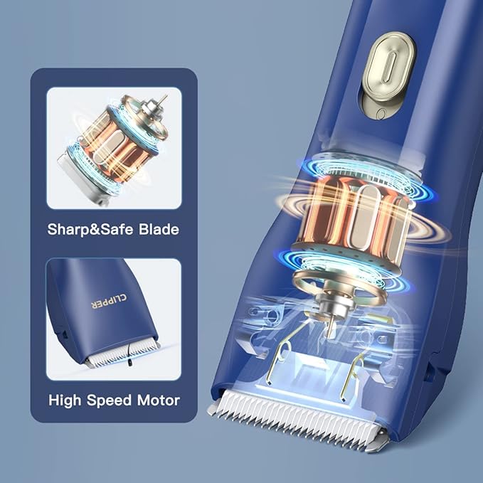 Dog Cat Home Hair Waterproof Clipper Portable Electric USB Rechargeable Pet Grooming Tools Low Noise Shaver Cordless Trimmer for Small and Large Pets-Mewly Pet