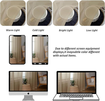 Chyhomenyc Taupe Sheer Curtains 78 Inches Long 2 Panels Set for Living Room, Light Filtering Voile Lightweight Bedroom Curtains, Rod Pocket Solid Window Treatment Drapes, Each 42W x 78L