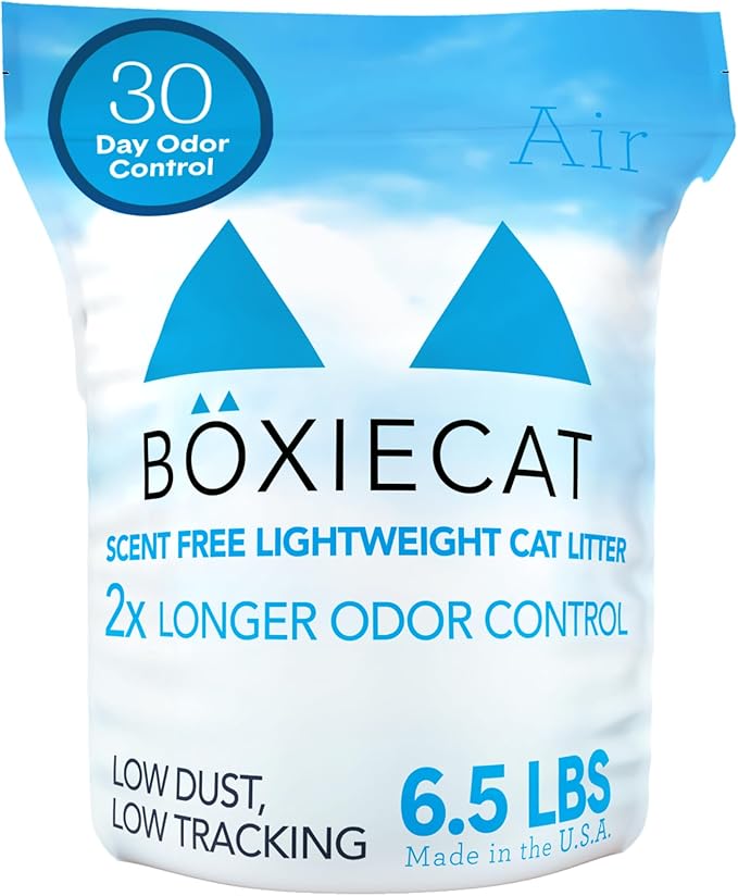 Boxie® Unscented 30 Day Natural Odor Control Cat Litter, 6.5lb Lightweight Plant Based Kitty Litter-Mewly Pet