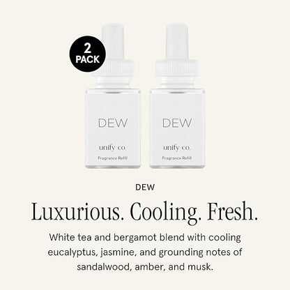 Pura & Unify Co. Home Scent Refill - Smart Air Diffuser - Up to 120-Hours of Luxury Fragrance per Refill - Home Essential - Clean & Safe Diffuser Fragrance - 2 Pack, Dew