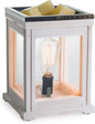 Candle Warmers Etc. Vintage Bulb Illumination Fragrance Warmer- Light-Up Warmer for Warming Scented Candle Wax Melts and Tarts to Freshen Room, Weathered White Wood