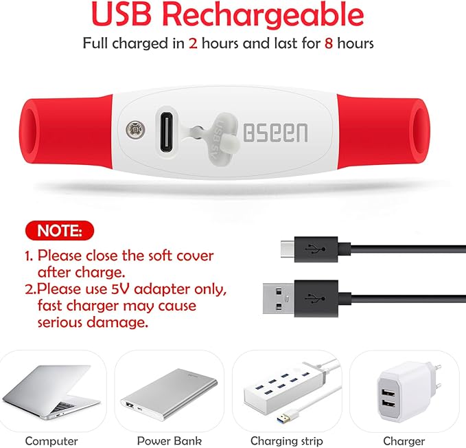 Led Dog Collar, BSEEN USB Rechargeable Flash Dog Necklace Light, Pet Safety Collar Makes Your Beloved Dogs Be Seen at Night for Small Medium Large Dogs(Red)-Mewly Pet