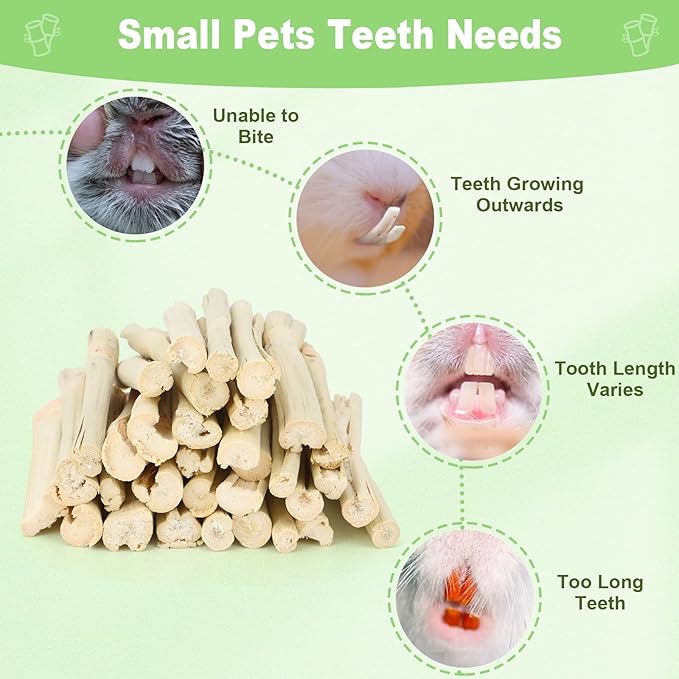 2.7lb Sweet Bamboo Sticks for Rabbits Chew Sticks Toys Guinea Pig Hamster Chinchilla Molar Treats Snacks, Natural Teeth Grinding Toys-Mewly Pet