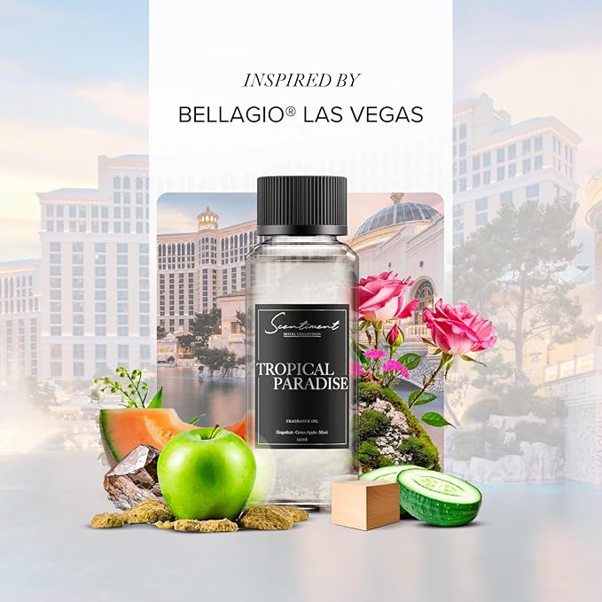 Scentiment Diffuser Oil - Tropical Paradise | Aromatherapy Fragrance Inspired by 5-Star Hotels | Luxurious Scent with Notes of Grapefruit, Green Apple, Musk (50 mL)