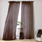 OVZME Brown Sheer Curtains 108 Inches Long, Light Filtering Semi Transparent Lightweight Voile Rod Pocket Window Curtains for Bedroom, Living Room, W42 x L108, Set of 2 Drape Panels