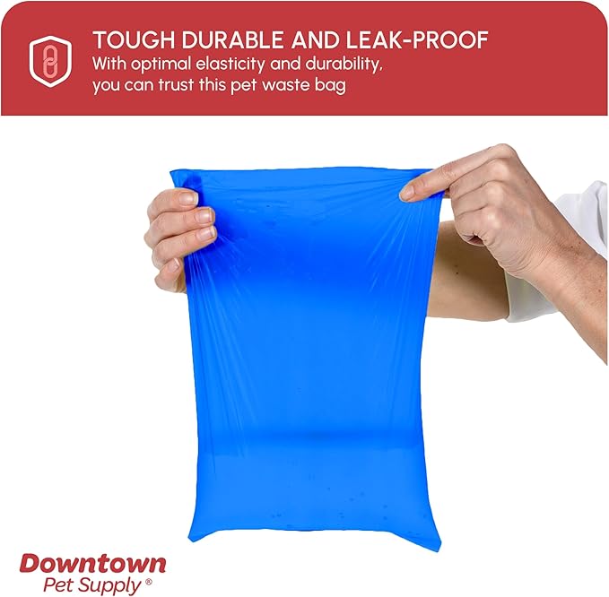 Downtown Pet Supply Dog Waste Bags (1000 CT - Rainbow Bags & 2 Dispensers) Clips to Dog Leashes & Harnesses - Poop Scoop Bags are Leak-Proof & Unscented-Mewly Pet