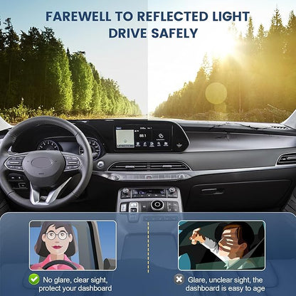 Dashboard Cover Mat Custom Fit for Hyundai Palisade 2020 2021 2022 2023 2024 2025 (Without HUD) Dash Cover Nonslip Dash Mat Protector Sunshade No Glare Black