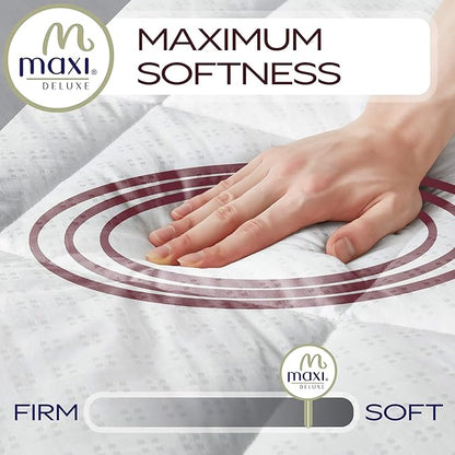 MAXI Twin XL Size Mattress Pad - Luxurious Cotton Sateen Mattress Protector - Soft, Comfortable, and Breatheable Mattress Cover - Mattress Pad Protects Mattress from Dust, Dirt, Spills, and Stains.