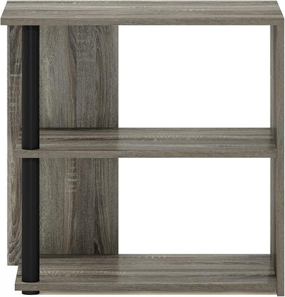 Furinno Romain Side Table, 2-Tier End Table with Open Shelf, Night Stand, Bedside Table, for Living Room, Bedroom, French Oak