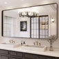 ISKM Black Framed Mirror for Wall 77"x 36", Large Bathroom Mirror Anti-Rust, Tempered Glass, Rounded Rectangle Mirror(Horizontal/Vertical)
