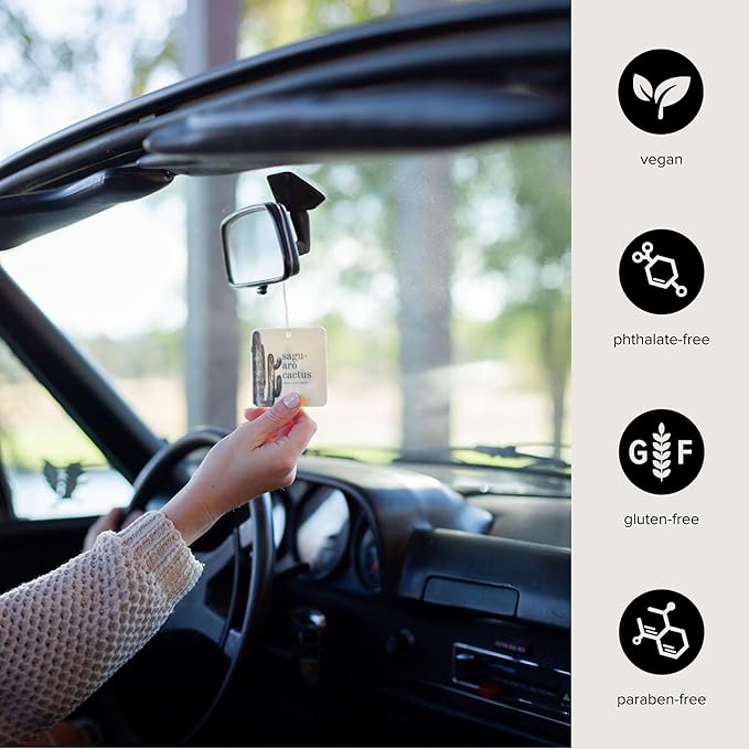 Broken Top Botanical Car Air Freshener Variety Pack, 6 Pack (2 Coconut Sandalwood, 2 Saguaro Cactus, 2 Sea Salt Surf)-Mewly Pet