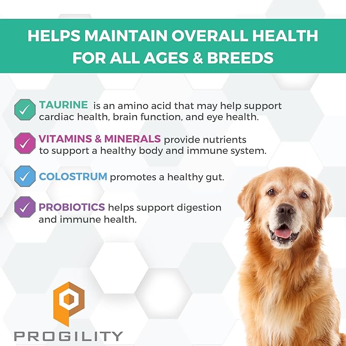 Nootie PROGILITY Daily Multivitamin Chews for Dogs - Supports Immunity, Heart, Eye, Brain, and Bone Health with Taurine- for All Dog Sizes - 90 Soft Chews. - Sold in Over 5,000 Pet Stores-Mewly Pet