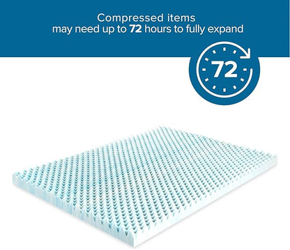 ZINUS 1.5 Inch Swirl Gel Cooling Memory Foam Mattress Topper, Cooling Airflow Design, CertiPUR-US Certified, Queen