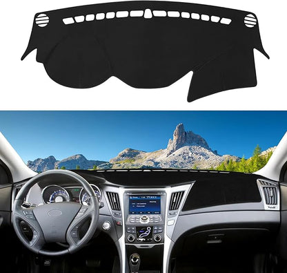 Dashboard Cover Mat Custom Fit for Hyundai Sonata 2011 2012 2013 2014 Dash Cover Nonslip Dash Mat Protector Sunshade No Glare Black