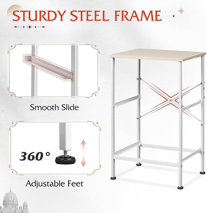 WLIVE Nightstand, Nightstand with 2 Drawers, Bedside Furniture, Night Stand, Small Dresser for Bedroom, College Dorm, End Table with Fabric Bins, Dormitory, Light Grey, Size L