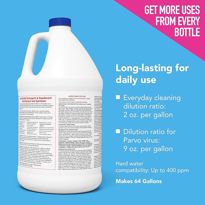ATP KennelSol 1-Step Kennel Cleaner - 1 Gallon Liquid Disinfectant, Effective Against Bacteria and Viruses, Deodorizer Wintergreen Scent by Alpha Tech Pet-Mewly Pet