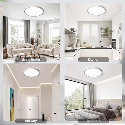 TALOYA Flush Mount Ceiling Light,10 Inch,18W,5000K Daylight Super Slim LED Ceiling Light for Bedroom, Living Room, Kitchen, Laundry and Hallway