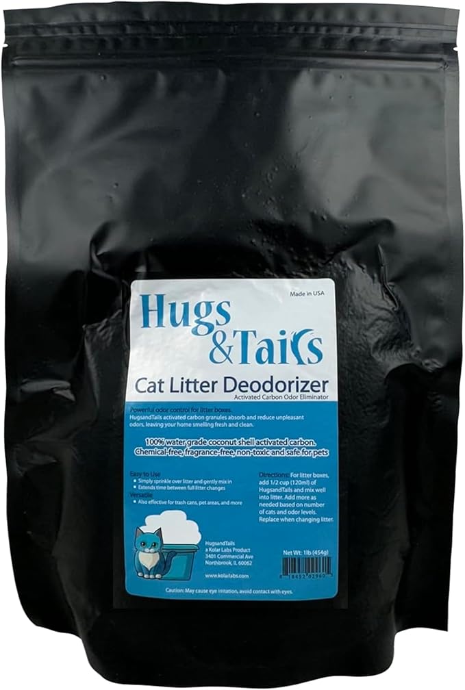 Cat Litter Deodorizer – Pet Safe Odor Eliminator & Housebreaking Supplies for Cats, Kittens, & Small Pets – Natural, Unscented, Non Toxic, Low Dust, 2 lbs, by HugsandTails-Mewly Pet