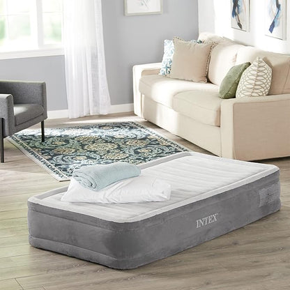 Intex Comfort Dura-Beam Airbed Internal Electric Pump Bed Height Elevated (2020 Model)