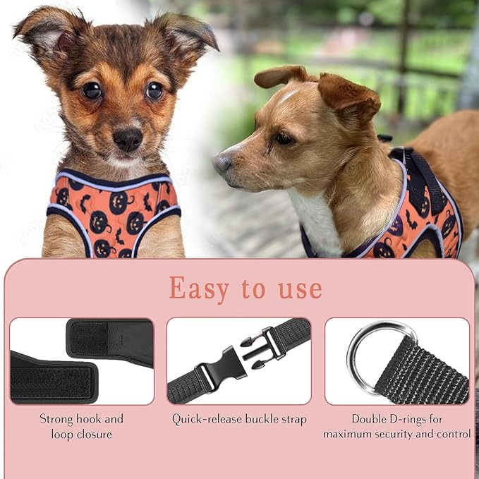 Comfort Fit Dog Harness Soft Padded No Pull Harness with Adjustable Buckles for Small Medium Large Dogs Step in Pet Vest with Easy Control Handle for Walking Jogging Running Training Dogs & Puppies-Mewly Pet