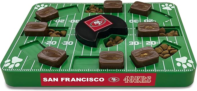 Pets First NFL SAN Francisco 49ERS Puzzle, Interactive Dog Treat Puzzle Toy-Mewly Pet