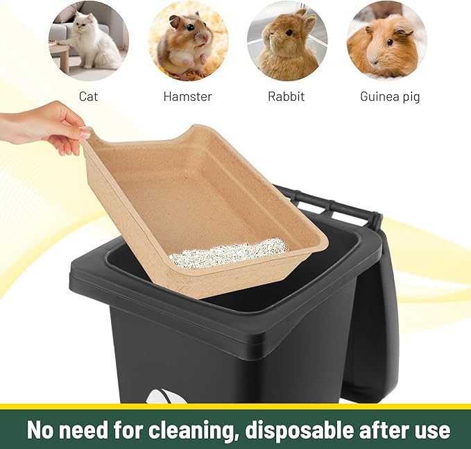 Disposable Litter Boxes for Cats, Low Entry Paper Litter Box, Paper Cat Litter Tray with One-time Pet Bath Towel Set （3PACKS with 1 Towel） for Travel on Weekends or Trips of Short Holidays-Mewly Pet