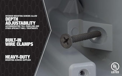 Southwire Device Box, Two Gang | Depth Adjustable | Heavy Duty 42lb | Gray | Pack of 2