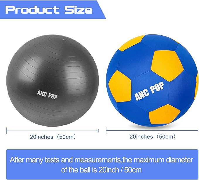 Herding Ball for Dogs & Horses - 20" Large Blue & Yellow Ball with Hand Pump-Mewly Pet