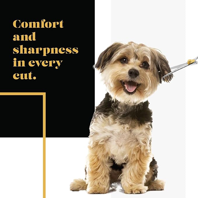 Sharf Gold Touch 440c Japanese Stainless Steal Pet Grooming Shear, 8.5 Inch Straight-Mewly Pet