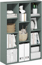 Furinno LUDER Book Shelf, 11-Cube Bookshelf, Reversible Bookcase, 9.4" x 29.1" x 41.7", for Living Room, Bedroom, Home Office, Sage Green