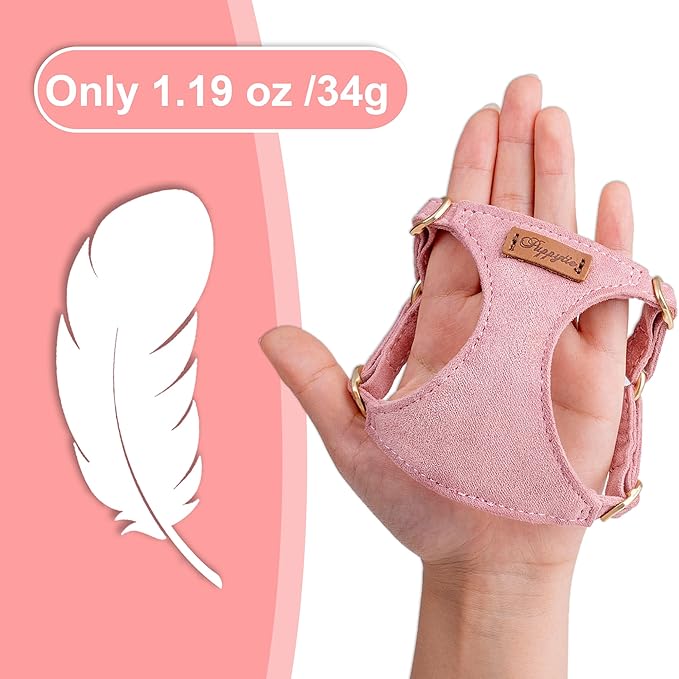 Puppytie No Pull Dog Harness with Multifunction Dog Leash,Soft Adjustable No Choke Escape Proof Pet Harness Vest for Medium Dogs or Large Dogs,Pink,M-Mewly Pet