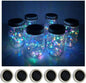 Decorman Solar Mason Jar Lid Lights, 6 Pack 10 LED Waterproof String Fairy Star Firefly Jar Lids Lights for Patio Garden Yard Lawn Party Wedding Christmas Decoration(Jars & Hangers Not Included)