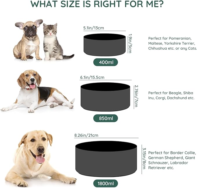 SPUNKYJUNKY Ceramic Dog and Cat Bowl Set with Wooden Stand, Modern Cute Weighted Food Water Set for Large Size Dogs (7.6 Cups, 2 × Black)-Mewly Pet
